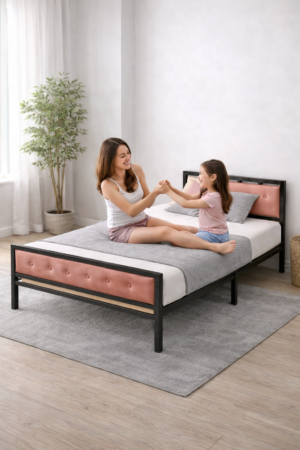 IMMI Metal Folding Bed 3x6 Ft | Heavy Duty Single Bed | Black Powder Coated | Without Mattress